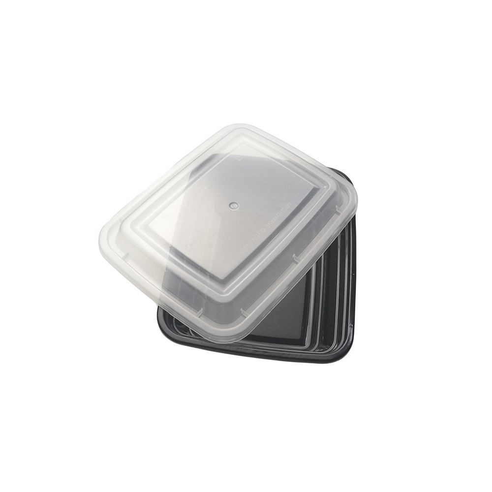 12oz Rectangular Storage Take Away Food Container, Disposable Plastic Microwavable Containers With Lid