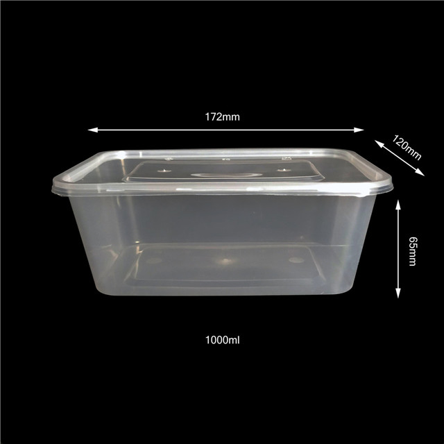 1000ml eco friendly disposable plastic fast food packaging box containers for microwave