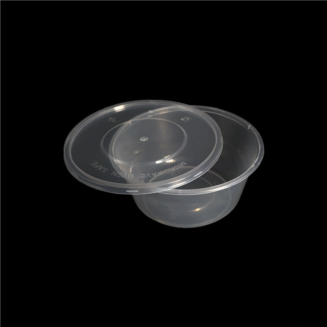650ml round plastic disposable food containers lunch bento boxes with lid