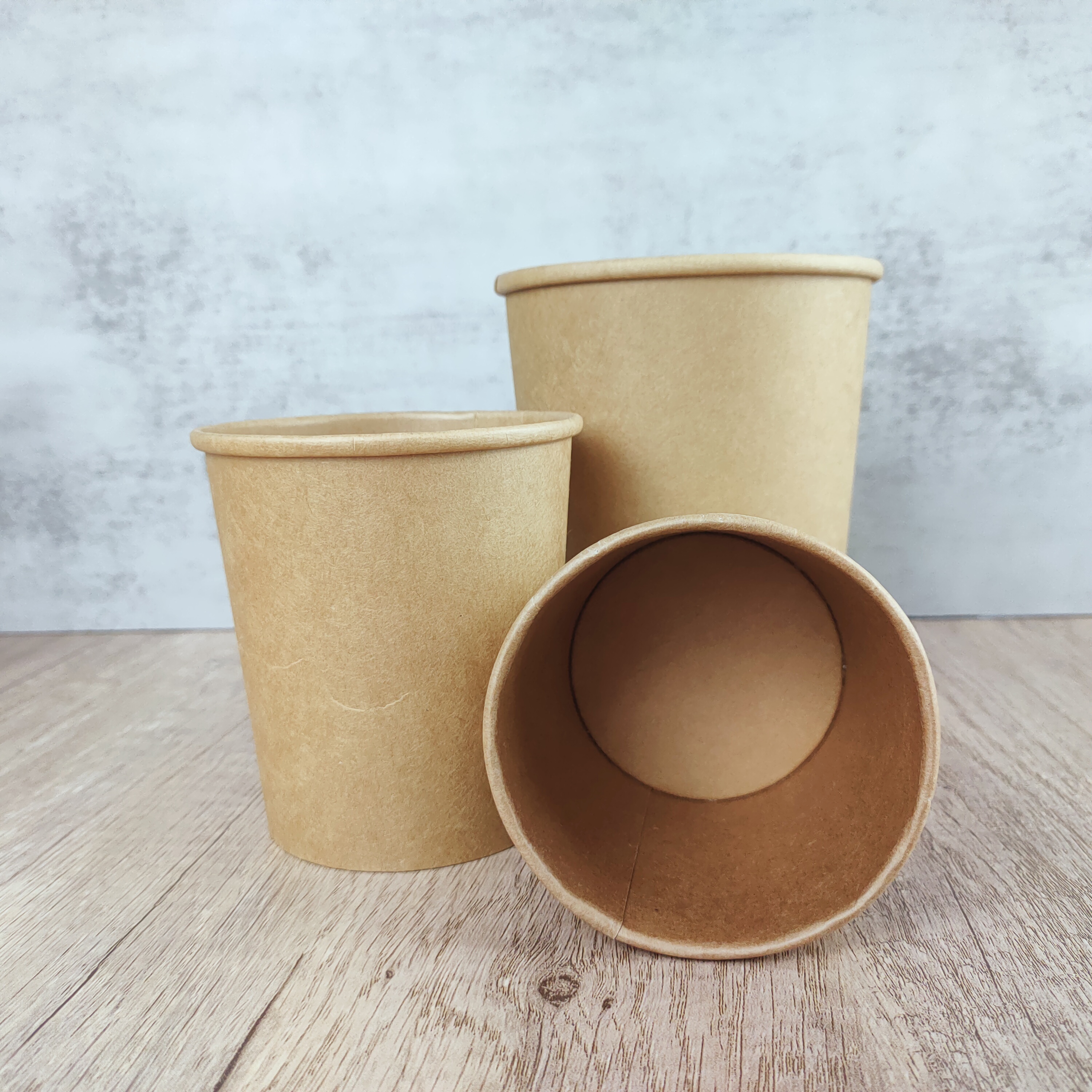 500ML 16OZ Disposable Kraft Paper Bowls with PP Lids, Food Containers Ice Cream Sundae Cups Soup Bowls Party Supplies Treat Bowls 