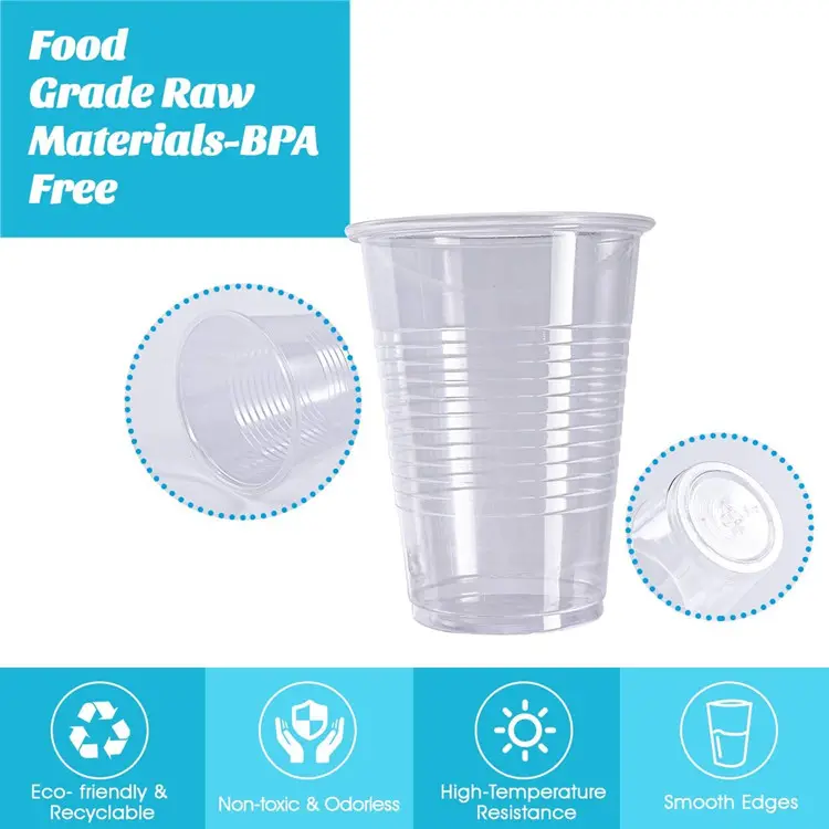 Manufacturer Direct Food Grade Raw Material Custom PP Clear Plastic Disposable Drinking Plastic Cup