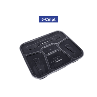 1000ml Disposable Divided Plastic Food Container Lunch Box 5 Compartments Food Container