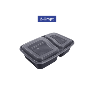 Wholesale Disposable Plastic 2 Compartment Bento Lunch Box Containers 