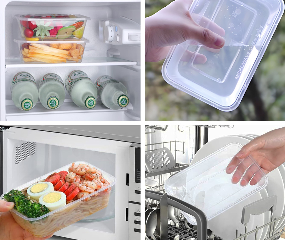 500ml Plastic Disposable Transparent Microwave Safe Food Container With Lid