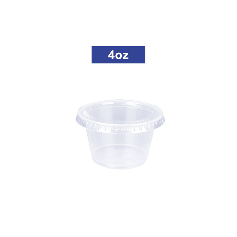 4oz Disposable Plastic Sauce Condiment Portion Cup Container