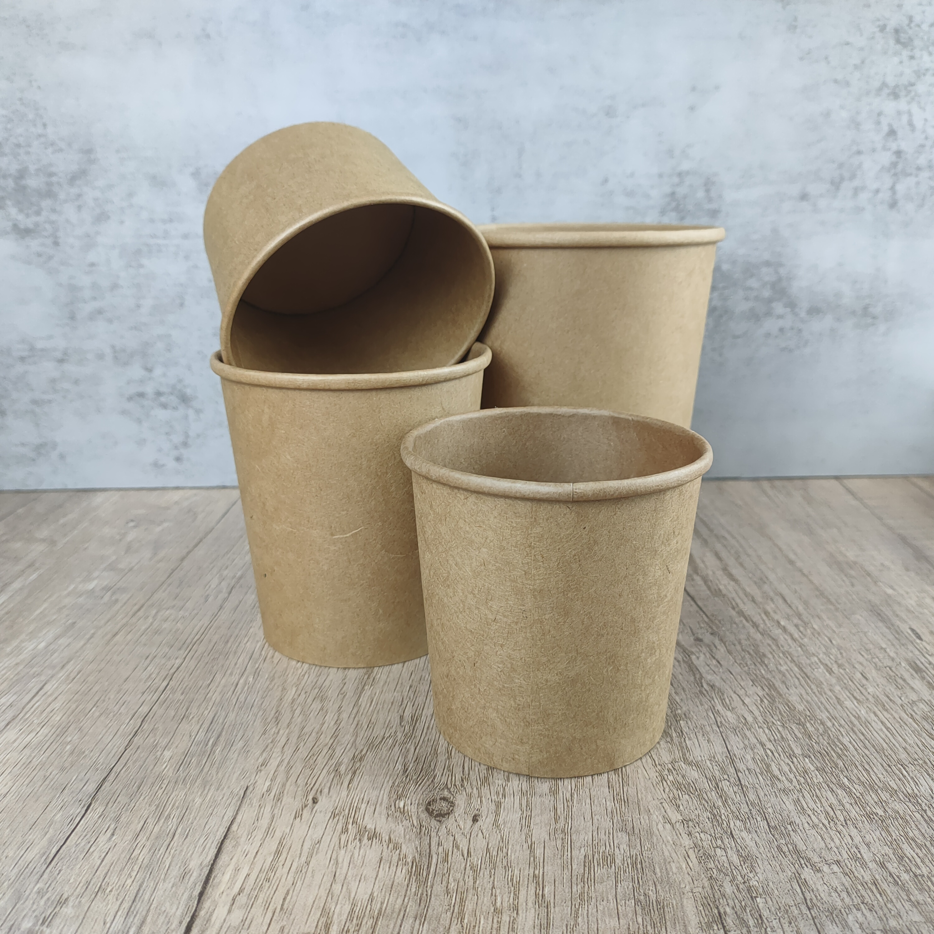 1000ml/32oz Paper Cream Cups Disposable Soup Bowls Brown Dessert Bowls for Hot Or Cold Food Party Supplies Treat Dessert Cups for Frozen Yogurt 