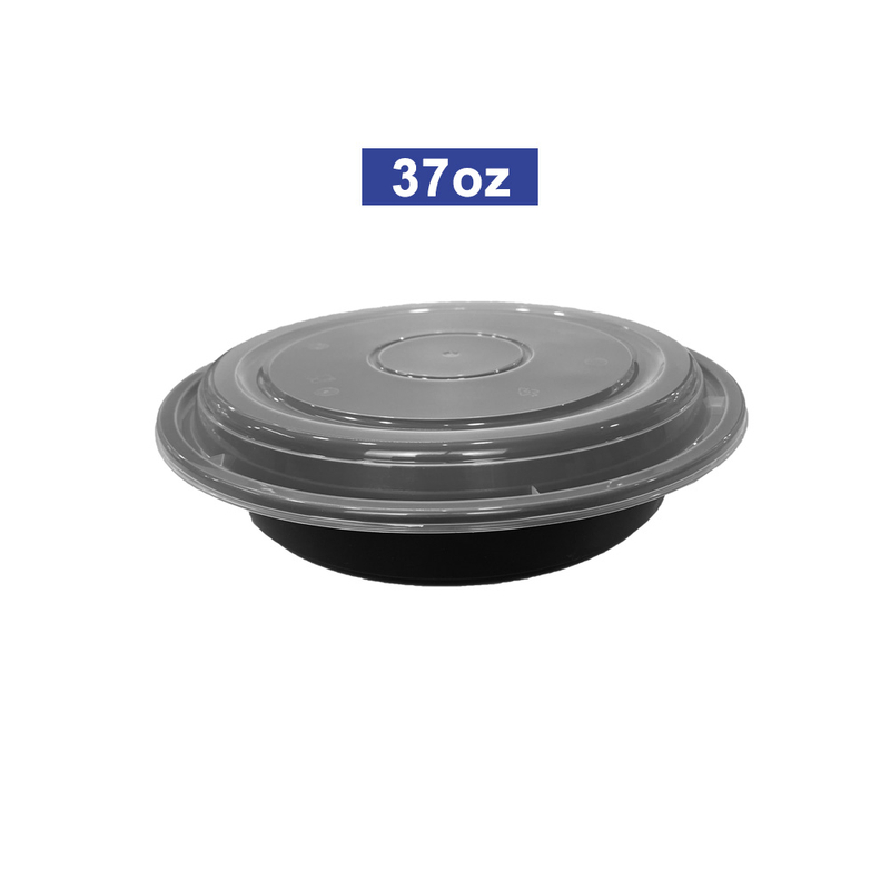 37oz American Style Disposable Plastic Microwavable Round Take Out Food Container