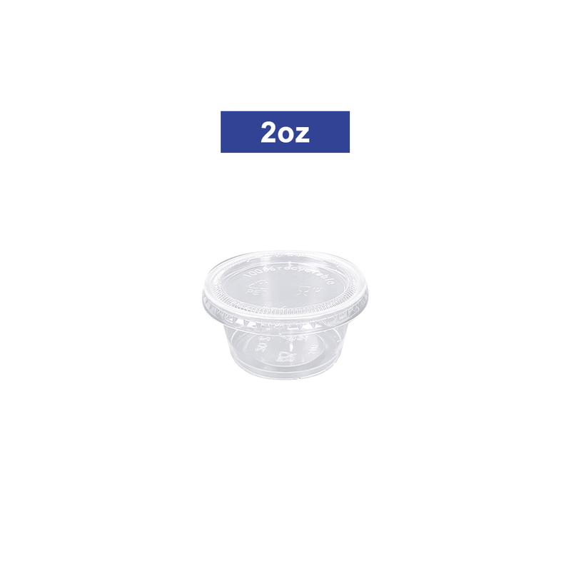 2oz Disposable Plastic Sauce Condiment Portion Cup Container