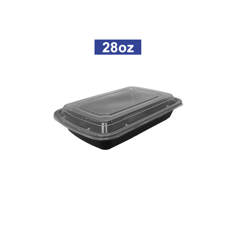 28OZ Microwaveable Safe Disposable Plastic Meal Prep Food Container With Lid